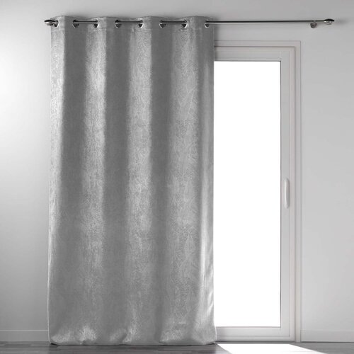 Douceur d intérieur Svetlo siva žametna zavesa zatemnitvena 135x280 cm Melodie – Cene