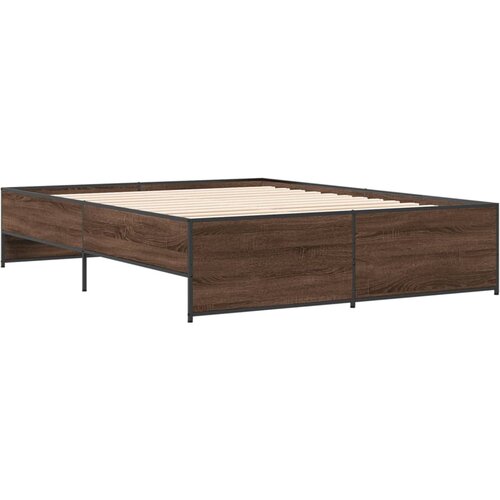 VidaXL Okvir kreveta boja hrasta 160x200 cm konstruirano drvo i metal Slike