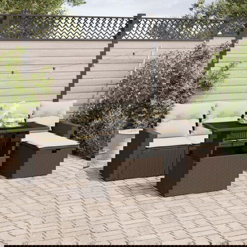 The Living Store Vrtna sedežna garnitura 6-delna z blazinami rjav poli ratan - Vrtna Sedežna Garniture, (21625660) Cene