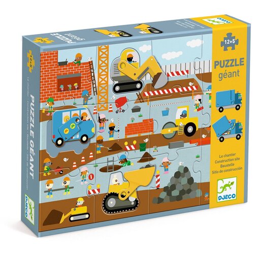Djeco Puzzle – Gradbišče s premičnimi vozili Cene