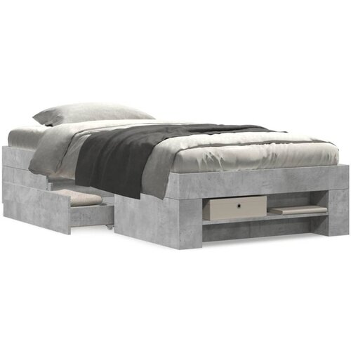 VidaXL Okvir kreveta boja betona 90 x 190 cm od konstruiranog drva Slike