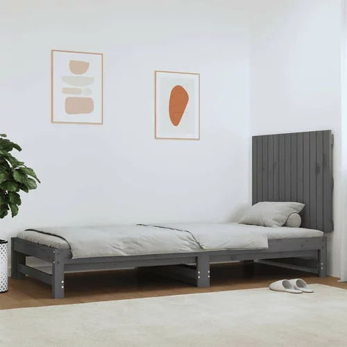  Stensko posteljno vzglavje sivo 82,5x3x60 cm trdna borovina, (20735368)