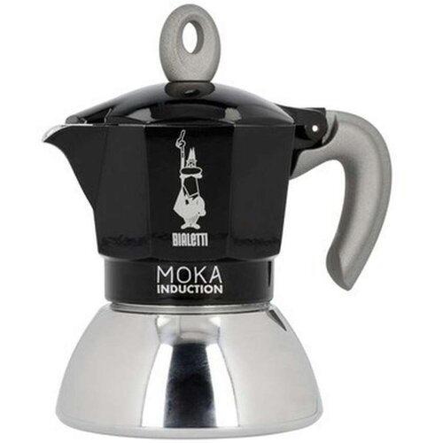  Talijanska Moka za Kavu Bialetti Moka Induction Crna Metal Nehrđajući Čelik Aluminij 100 ml 2 Tasītes Slike