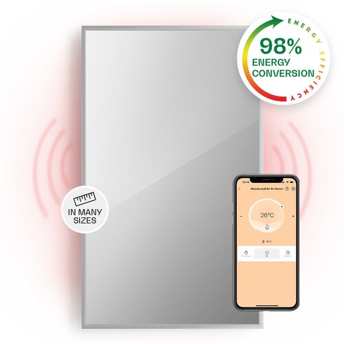 Klarstein La Palma 1000 smart ohrievač 2 v 1 Infračervený konvektor 120x60cm 1000W zrkadlová predná časť Cijene