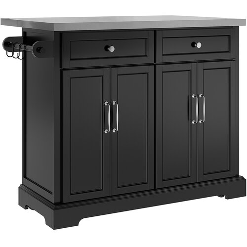 SoBuy Kuhinjski voziček Predal Vrata Barva Črna 107x71x92cm FKW71-III-SCH, (5000212935) Cene