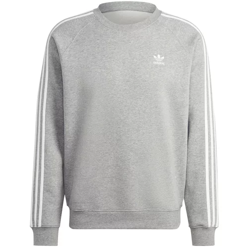 Adidas Sweater majica 'Adicolor Classics 3-Stripes' siva melange / bijela