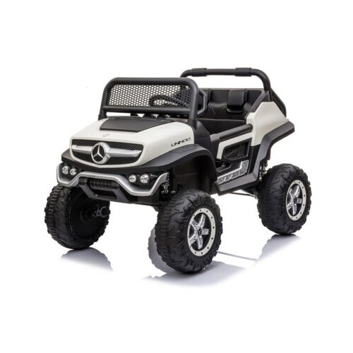  Dečiji auto-jednosed Mercedes Unimog 4x4 sa kožnim sedištima i mekim gumama - beli, BJ 199 Cene