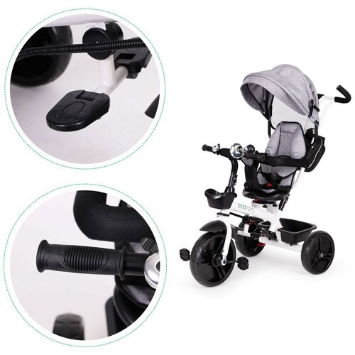 ECO TOYS tricikl s rotirajućim sjedalom 360&amp;deg; i krovićem Slike