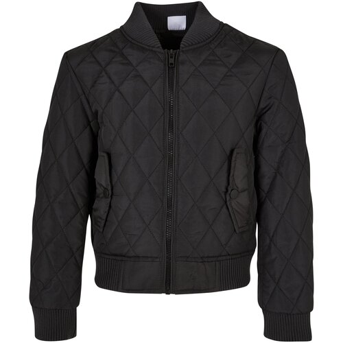 Urban Classics Kids Girls&amp;#039; Diamond Quilt Nylon Jacket Black Slike