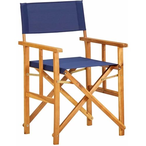  Redateljska stolica od masivnog bagremovog drva plava