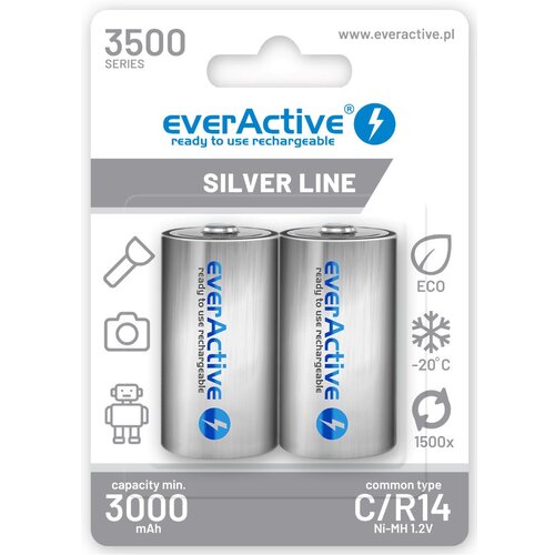 EverActive Rechargeable Batteries R14/C Ni-MH 3500 mAh ready to use Cijene