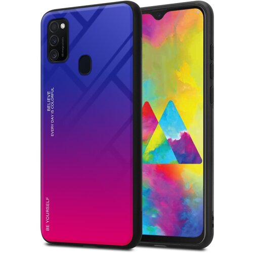 Cadorabo Ohi&scaron;je, združljiv s Samsungom v vijolični - rdeči - dvobarvni za&scaron;čitni pokrov iz silikona TPU in hrbta iz kaljenega stekla, (20572628) Cene