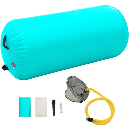 vidaXL Gimnastički valjak na napuhavanje s crpkom 120x75 cm PVC zeleni Cijene