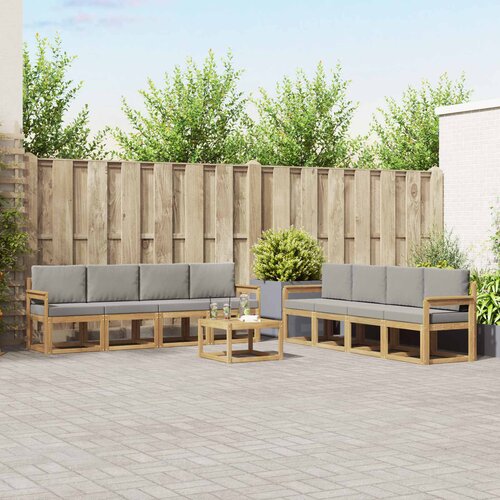  Set vanjskih sofa 9 pcs Bijela i svjetlosiva 59 x 59 x 37 cm Cene