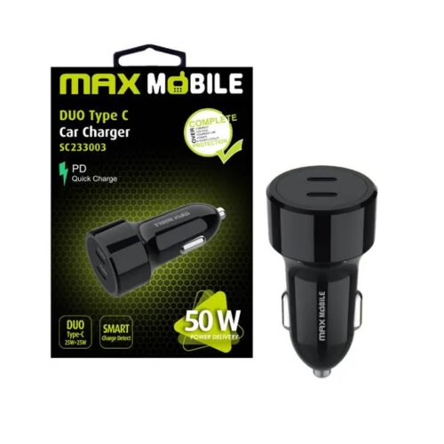 Max Mobile AUTO ADAPTER PD QC 3.0 DUO TYPE C SC-233003,50W QUICK CHARGE crni Cene