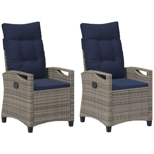  Vrtna stolica 2 pcs siva i modra 56 x 60 x 112 cm - siva i modra Slike