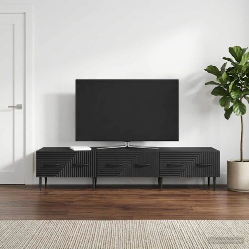  ormar s ladicama Crna 147 x 34,5 x 30 cm Konstruirano drvo Slike