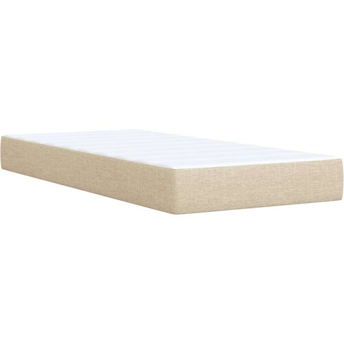 VidaXL Okvir kreveta s oprugama i madrac krem 80x200 cm od tkanine Slike
