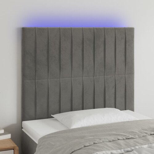  LED uzglavlje svjetlosivo 100x5x118/128 cm bar&scaron;unasto Cijene