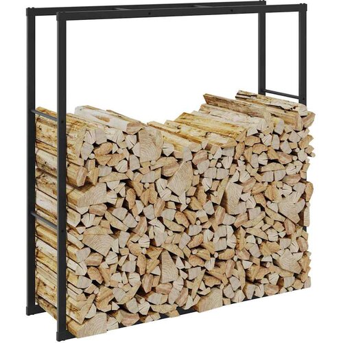 VidaXL Stalak za drva crni 110x30x116 cm čelik Slike