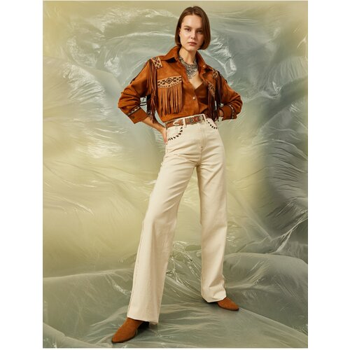 Koton Ece S&amp;uuml;kan X - Straight Leg Pocket Detailed Jeans Slike