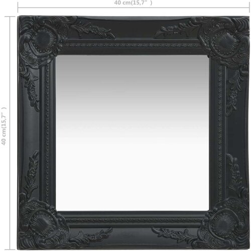 VidaXL Zidno ogledalo u baroknom stilu 40 x 40 cm crno Slike