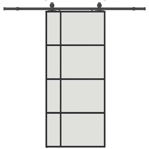 vidaXL drsna vrata z opremo črna 90x205 cm esg steklo, (21749571) Cene