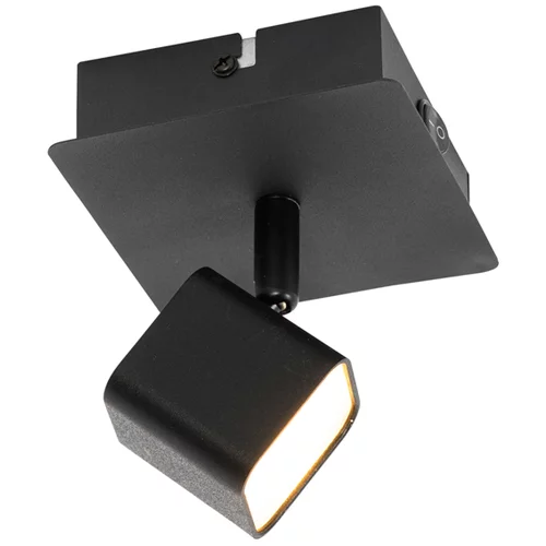 QAZQA Moderna stenska svetilka črna z LED s stikalom - Nola