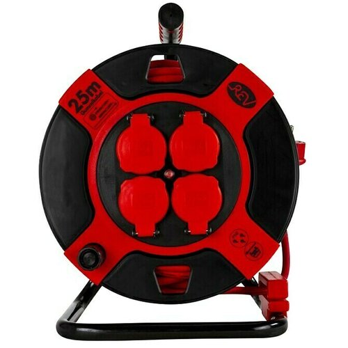 Bubanj s kabelom (4-struko, 25 m, 3.000 W, Crvene boje) Cijene