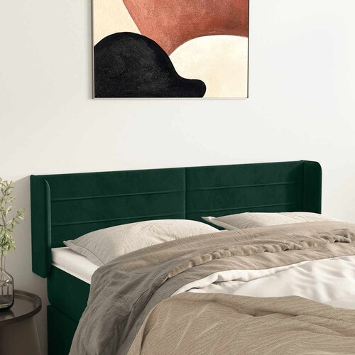 Uzglavlje s ušima tamnozeleno 147x16x78/88 cm baršunasto Cene