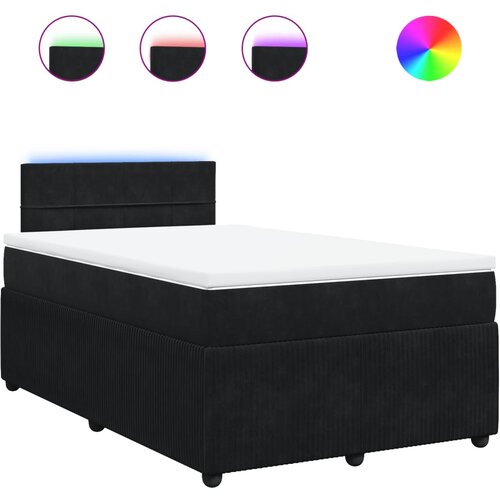 vidaXL Box spring postelja z vzmetnico črna 120x190 cm žamet, (21305012) Cene