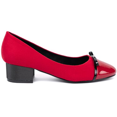 GOODIN Red pumps with a bow and a patent leather toe Slike