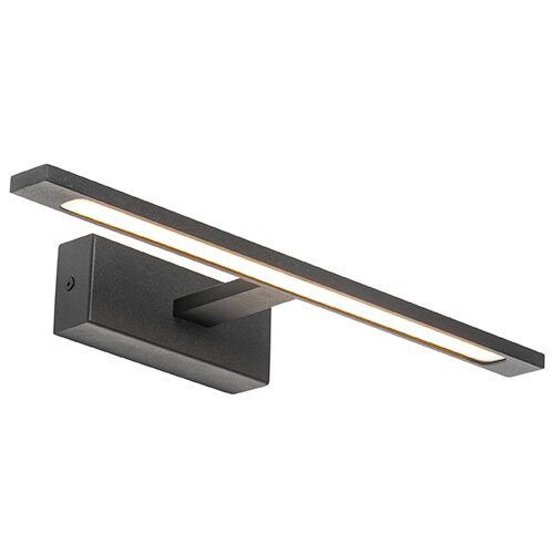 QAZQA Stenska svetilka črna 41,5 cm z LED IP44 - Jerre Slike