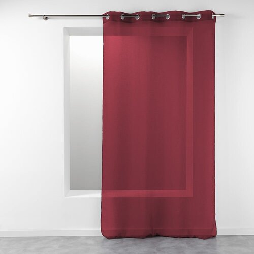 Douceur d intérieur Bordo rdeča prosojna zavesa 140x240 cm Telma – Cene