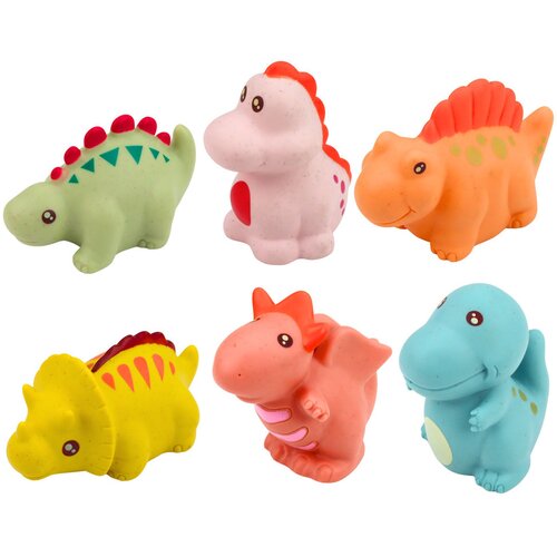  Set of educational rubber dinosaurs for bathing, pastel games, 6 pcs. Slike