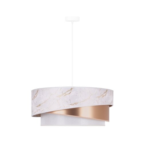  Duolla - Visilica na sajli KOBO 1xE27/15W/230V prečnik 45 cm bela/roze zlato Slike