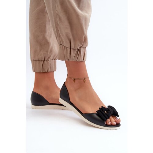 PS1 Women&amp;#039;s Black Rubber Ballerina Flats with Bow Georia Slike