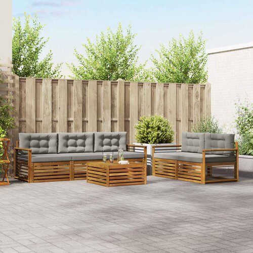  Set vanjskih sofa 6 kom. Prirodna i svijetlo siva Cijene