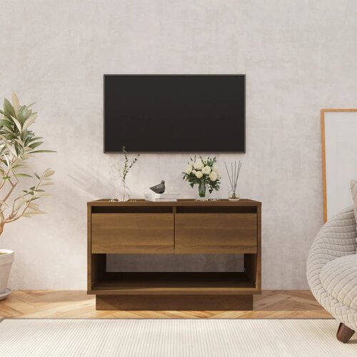 VidaXL TV omarica rjavi hrast 70x41x44 cm iverna plo&amp;scaron;ča Slike