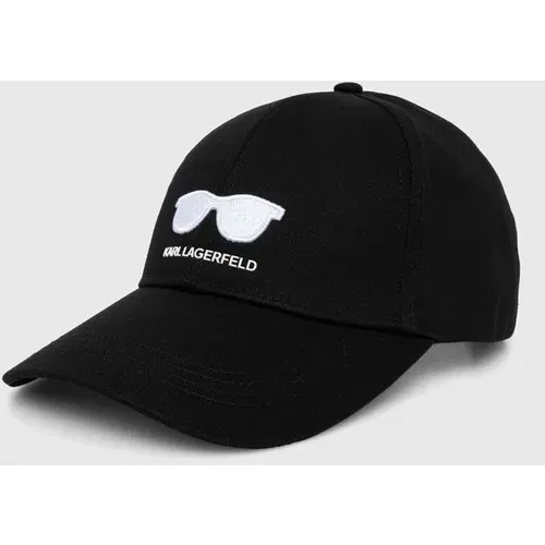 Karl Lagerfeld Bombažna bejzbolska kapa črna barva, 245W3418