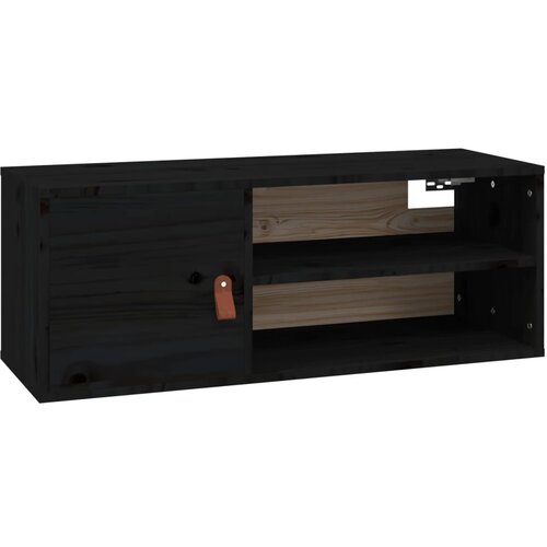 Maison Chic Stenska omarica - Zidna omarica črna 80x30x30 cm trdna borovina iu1121, (22063222) Slike