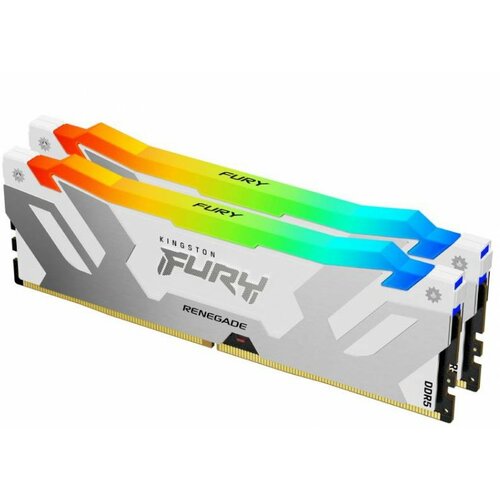 Kingston dimm DDR5, 32GB (2x16), 6.800MHz, fury renegade rgb white (KF568C36RWAK2-32) Cene