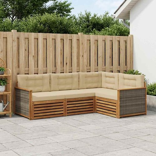 Set vanjskih sofa 4 kom. Prirodna i bež Cijene