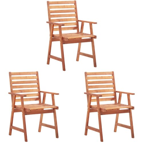 VidaXL Zunanji jedilni stoli 3 kosi trden akacijev les Slike
