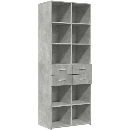 VidaXL Visoka komoda boja betona 70x42,5x185 cm od konstruiranog drva Slike