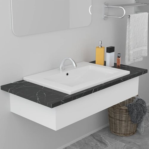 vidaXL ugradbeni umivaonik 61 x 39,5 x 18,5 cm keramički bijeli Cijene