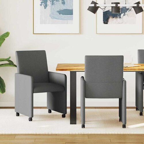 VidaXL Stolac za blagovanje 2 pcs Tamno siva 57 x 66 x 94 cm tkanina Slike