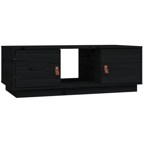 Maison Chic Klubska mizica - kavna mizica - Nizka mizica črna 100x50x35 cm trdna borovina, (21754442) Slike