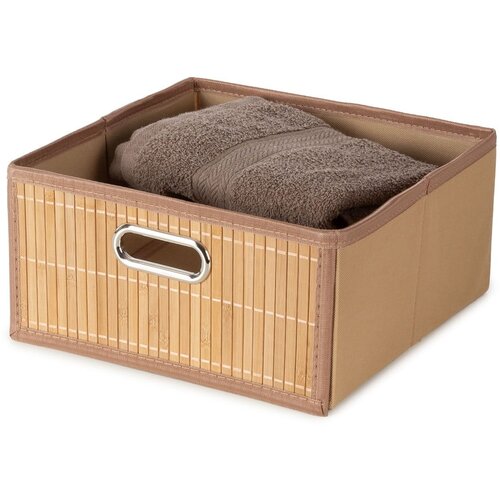 Compactor Škatla za shranjevanje iz bambusa v naravni barvi 31x31x15 cm – Cene
