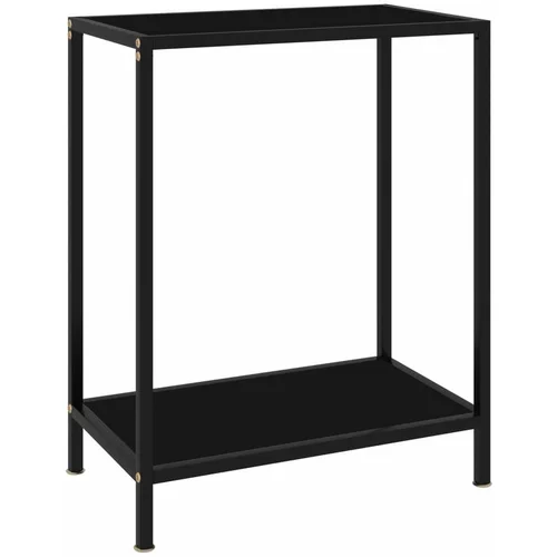  Konzolna mizica črna 60x35x75 cm kaljeno steklo, (20818259)